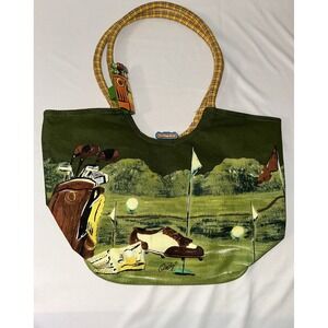 Ann Ormsby Surviving Stress Golf Shoulder Bag Purse Sand and Sun Beach Tote